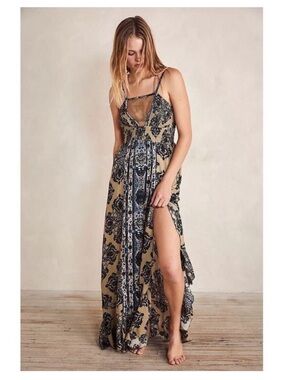 Free People That Moment Maxi Slip in hazel wood combo size Xl